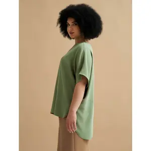 Women's Deep Back Crepe Blouse Mat Fashion image-4