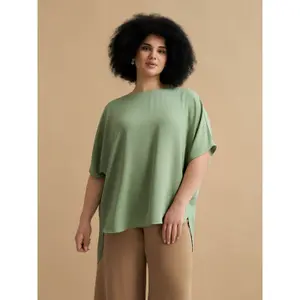 Women's Deep Back Crepe Blouse Mat Fashion image-2