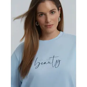 Women's Rhinestone Logo T-shirt Mat Fashion image-4