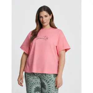 Women's Rhinestone Logo T-shirt Mat Fashion image-1