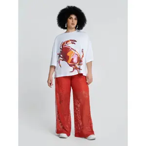 Women's T-shirt Mat Fashion Crab Print image-1