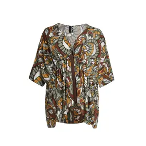 Women's Jersey Blouse with Tie Detail Mat Fashion image-0