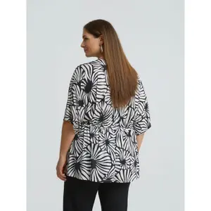 Women's Jersey Blouse with Tie Detail Mat Fashion image-3