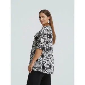 Women's Jersey Blouse with Tie Detail Mat Fashion image-4