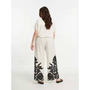 Pantalon large fleuri en lin mélangé femme Mat Fashion image-2