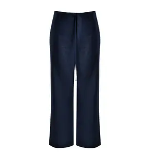 Women's Viscose and Linen Trousers Mat Fashion Wide Leg image-0