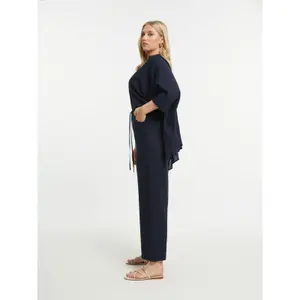 Women's Viscose and Linen Trousers Mat Fashion Wide Leg image-4