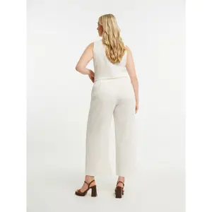 Wide-Leg Trousers with Drawstring Waist Women's Mixed Linen Mat Fashion image-2