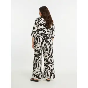 Women's Printed Viscose Trousers Mat Fashion Wide Leg image-2