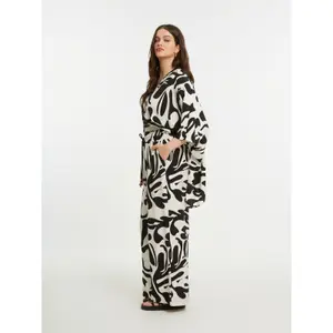 Women's Printed Viscose Trousers Mat Fashion Wide Leg image-4