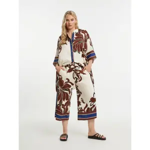 Pantalon 7/8 en viscose imprimé femme Mat Fashion image-1