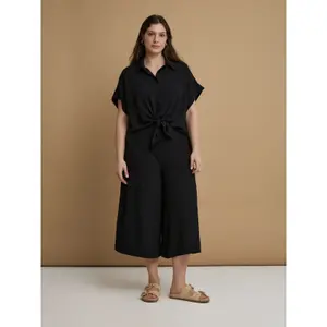 Culottebyxor i chiffong dam Mat Fashion image-1