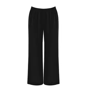 Pantalón ancho de tela crêpe lavado al aire mujer Mat Fashion image-0