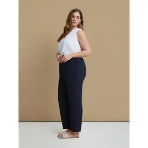 Women's Tapered Crepe Trousers Mat Fashion image-3