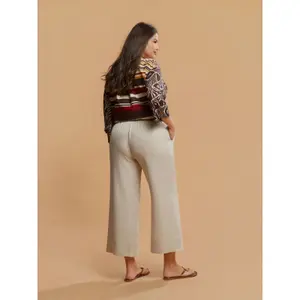 Textured Wide-Leg Trousers for Women Mat Fashion Lurex image-2