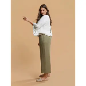 Textured Wide-Leg Trousers for Women Mat Fashion Lurex image-4