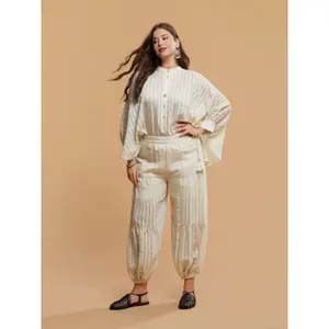 Women's Slim-Fit Striped Trousers Mat Fashion image-1