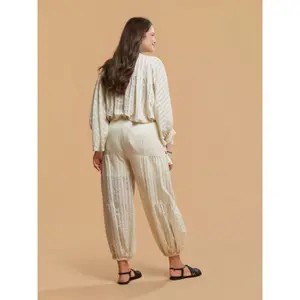 Women's Slim-Fit Striped Trousers Mat Fashion image-3