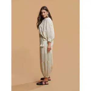 Women's Slim-Fit Striped Trousers Mat Fashion image-4