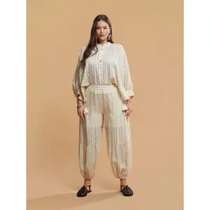 Women's Slim-Fit Striped Trousers Mat Fashion image-2