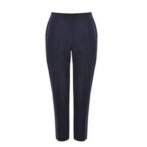 Women's Pinstripe Slim Fit Trousers Mat Fashion image-0