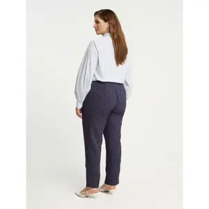 Women's Pinstripe Slim Fit Trousers Mat Fashion image-3