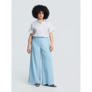 Wide Leg Striped Trousers Women Mat Fashion image-1