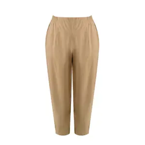 Women's Elastic Waist Bootcut Trousers Mat Fashion image-0