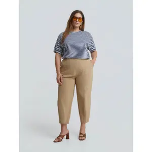 Women's Elastic Waist Bootcut Trousers Mat Fashion image-1