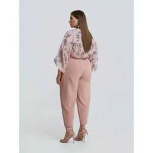 Women's Elastic Waist Bootcut Trousers Mat Fashion image-2