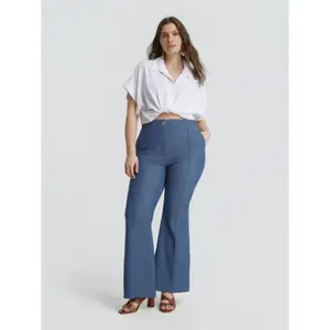 Women's Jeans with Front Stitching Mat Fashion Bootcut image-1