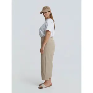 Women's Elasticated Back Barrel Trousers Mat Fashion image-3