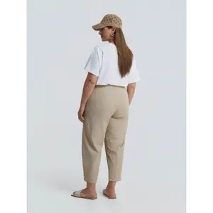 Women's Elasticated Back Barrel Trousers Mat Fashion image-2