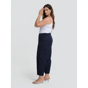 Women's Elasticated Back Barrel Trousers Mat Fashion image-3