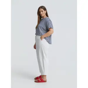 Women's Elasticated Back Barrel Trousers Mat Fashion image-3