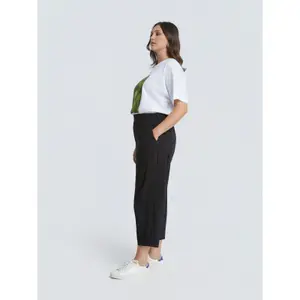 Women's Elasticated Carrot Trousers Mat Fashion image-3
