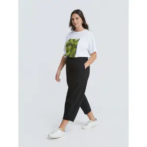 Women's Elasticated Carrot Trousers Mat Fashion image-4