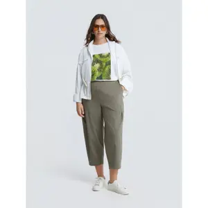 Women's Elasticated Carrot Trousers Mat Fashion image-1