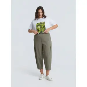Women's Elasticated Carrot Trousers Mat Fashion image-2