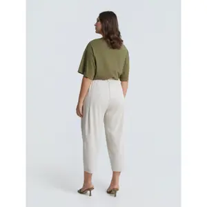 Women's Elasticated Carrot Trousers Mat Fashion image-2