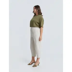 Women's Elasticated Carrot Trousers Mat Fashion image-3