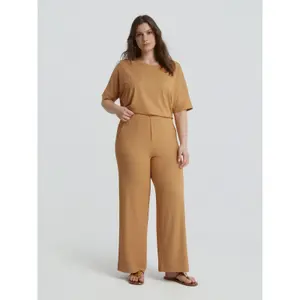 Women's ribbed Trousers Mat Fashion Wide Leg image-1