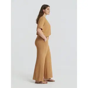 Women's ribbed Trousers Mat Fashion Wide Leg image-3