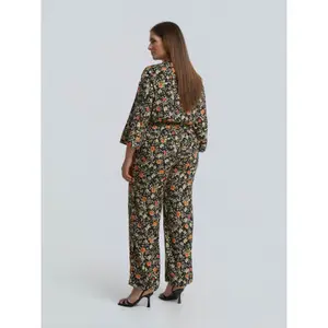 Women’s Floral Print Trousers Mat Fashion Wide Leg image-2