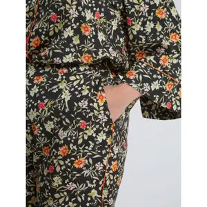 Women’s Floral Print Trousers Mat Fashion Wide Leg image-4
