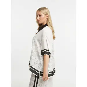 Chemise imprimé floral en satin femme Mat Fashion image-3