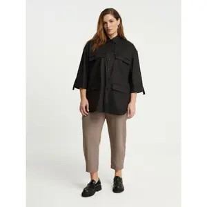 Chemise en popeline à poches plaquées femme Mat Fashion image-4