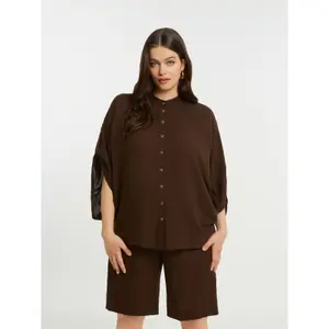Chemise manches longues col mao femme Mat Fashion image-1