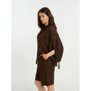 Chemise manches longues col mao femme Mat Fashion image-3