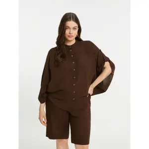 Chemise manches longues col mao femme Mat Fashion image-4